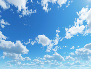 Naklejka na ściany i meble AI-generated blue sky and clouds
