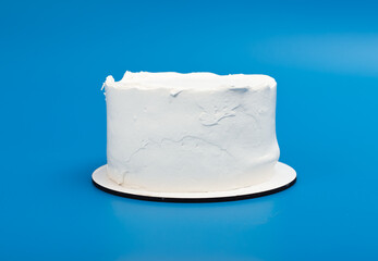 White blank bento cake, miniature dessert mockup, sweet confection