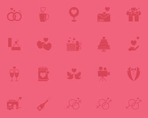 Fototapeta premium set of valentine icons, love and romance
