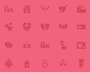 set of valentine icons, love and romance