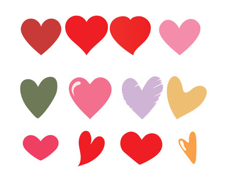 heart shape icon set, vector set heart shape, lovers on Valentine's Day
