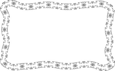 Vintage frame Flower wreath leaf vector floral border Rectangle Horizontal Frame picture frames Branch laurel botanical silhouette black elements decoration