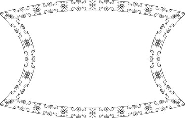 Vintage frame Flower wreath leaf vector floral border Rectangle Horizontal Frame picture frames Branch laurel botanical silhouette black elements decoration