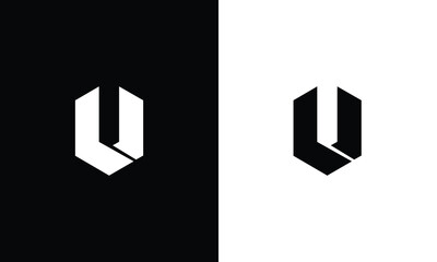 LU, U logo design template vector illustration minimal design - obrazy, fototapety, plakaty