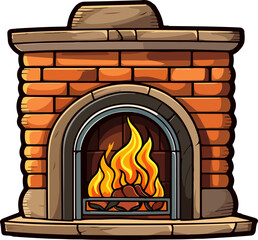 Fireplace clipart design illustration