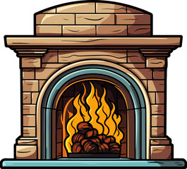 Fireplace clipart design illustration