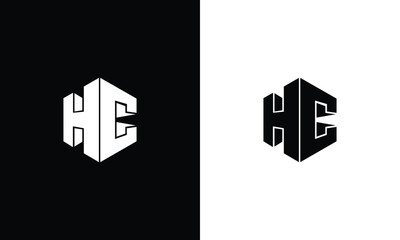 HC abstract vector logo monogram template - obrazy, fototapety, plakaty