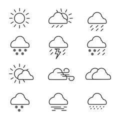 Weather icons set. Vector illustration