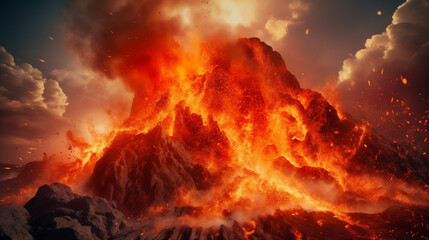 Lava or volcanic eruption volcanic eruption