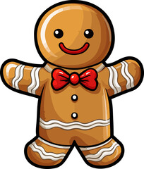 Gingerbread man clipart design illustration