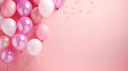 Celebration background with balloon decoration with copy space