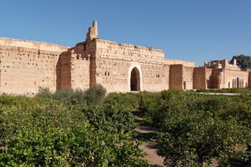 Fototapeta premium Esplanade of El Badiî palace, Marrakech, Morocco.