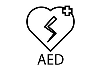 Icono negro de reanimar un corazón o primeros auxilios.