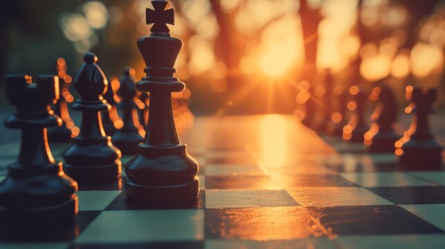 Chess piece symbolize strategy and tactics