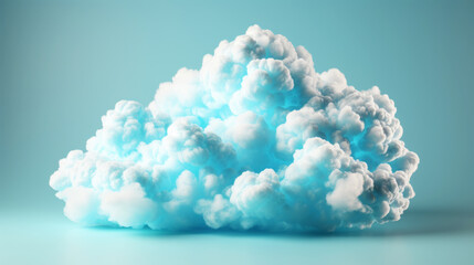 Skyblue cloud isolated on background. Realistic clouds with space for copying. Generative AI