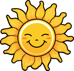 Happy sun clipart design illustration