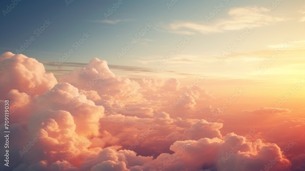 Sticker cloud play photograph the clouds in the sky as they catch the last rays of the setting sun. emphasiz