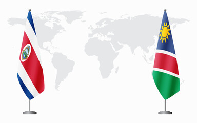 Costa Rica and Namibia flags for official meeting