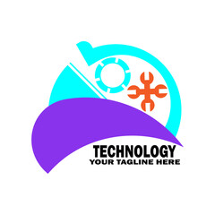 Abstract Initial Logo. Blue ,Sky and Yellow color isolated on White Background. Technology  Branding Logos. Flat Vector Logo Design Template Element icon.