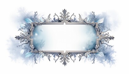 winter snow crystal frame - obrazy, fototapety, plakaty