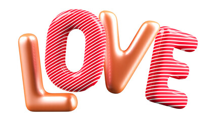 3d Love font with heart 