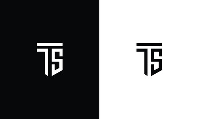 Creative Minimalist Letter TS Logo Design - obrazy, fototapety, plakaty