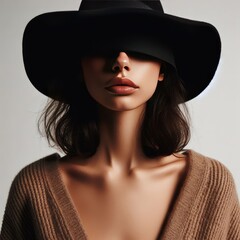 Fototapeta na wymiar portrait of a woman in a hat 