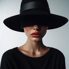 portrait of a woman in a hat

