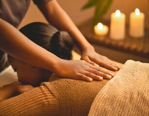 A woman receiving a shoulder massage at a relaxation salon