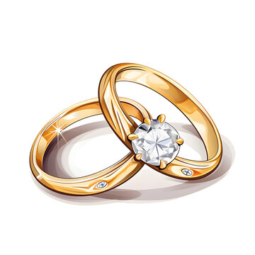 recommend clip art: Engagement Rings cartoon vector whie background clipart