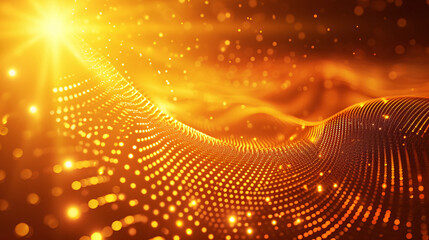 Particle luxury golden abstract background waves, golden particle abstract technology technology creative annual meeting style poster background