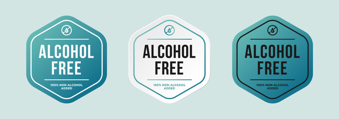 100 Percent Alcohol Free Label Sticker. For food or beverage products labels.Premium and luxury vector illustration design Pro Vector