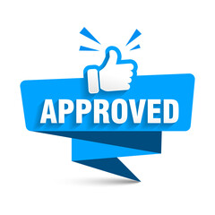 Vector Illustration Approved. Web Banner Element. Business and customer service, online shop, help, new offer, announcement, customer information