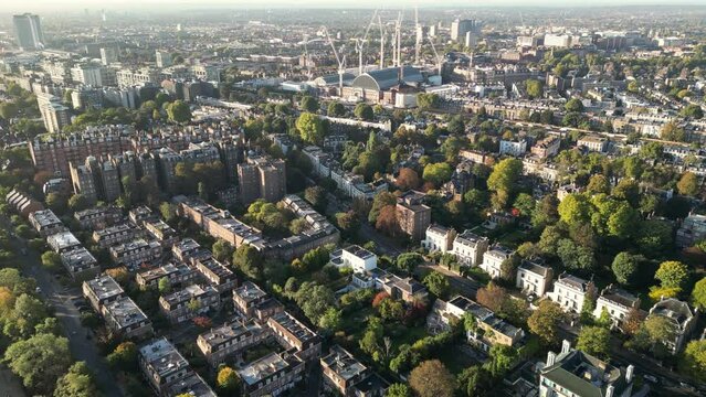 View of Kensington, London featuring Olympia Grand and St Barnabas Church
