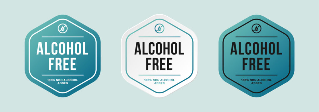 100 Percent Alcohol Free Label Sticker. For food or beverage products labels.Premium and luxury vector illustration design Pro Vector