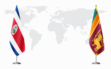 Costa Rica and Sri Lanka flags for official meeting