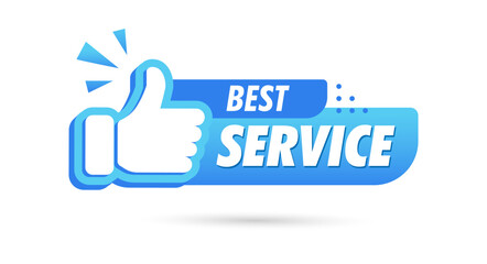 Best Service vector Illustration Label. Web Banner Element.