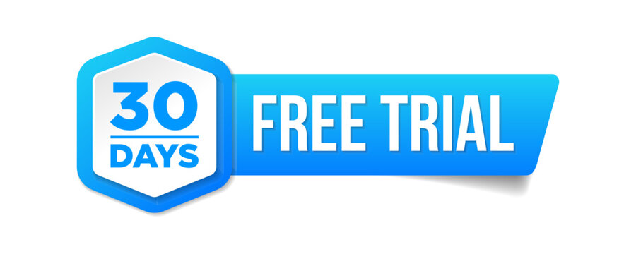 30 days Free trial vector. Product advertising. Vector stock. Web design. Symbols, signs. illustration.