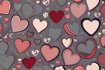 It was created by Ai Generative, Cute Valentines&rsquo;s Day Cream Heart Shaped Backgound.