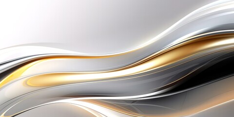 Golden shining abstract waves. generative AI