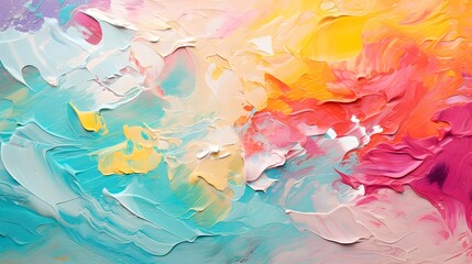 Colorful Oil Painting, Canvas, Paints. Palette Knife Background. Smudged Oil Paint.