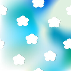 White clouds on abstract blue sky