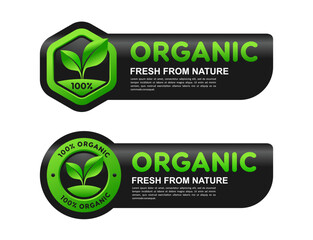 Organic fresh from nature, Badge Label, Seal Sticker logo,Organic icon. logo. Healthy, Logo natural, for use in the food, pharmaceutical and fertilizer industries.
