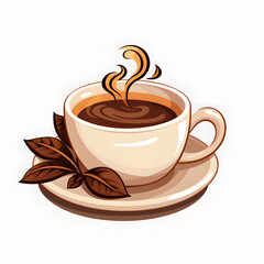 Obraz premium Coffee Cup cartoon vector whie background clipart