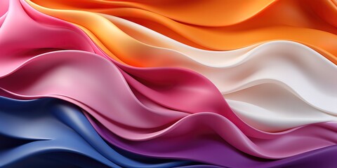 Abstract waves in orange, pink, and blue with pastel shades. generative AI