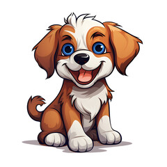 Cute Dog cartoon vector whie background clipart
