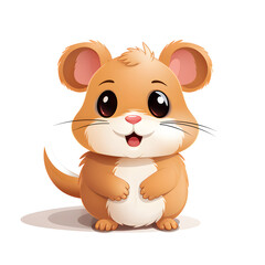 Cute Guinea Pig cartoon vector whie background clipart