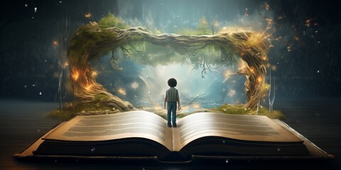 open book and fairy tale world