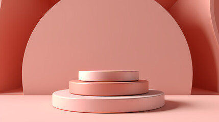 Fototapeta premium Modern round product advertising podium, booth, stage, product background, promotional event background