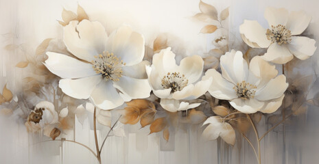 Watercolor spring flowers background